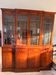Glass-fronted mahogany bookcase – 1950s – 215 cm