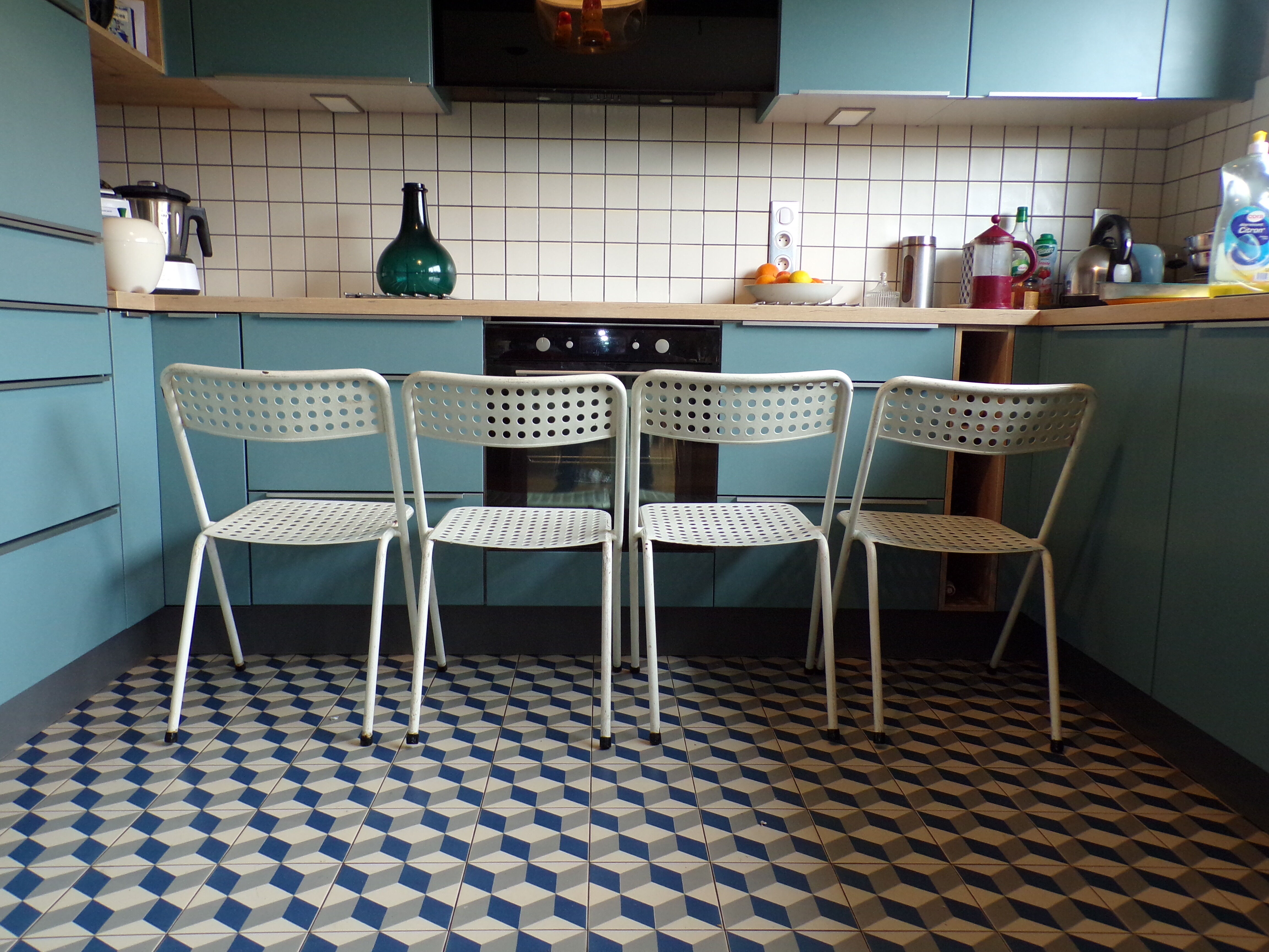 Suite 4 chaises terrasse vintage