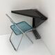 Black Plana folding table by Giancarlo Piretti for Anonima Caste