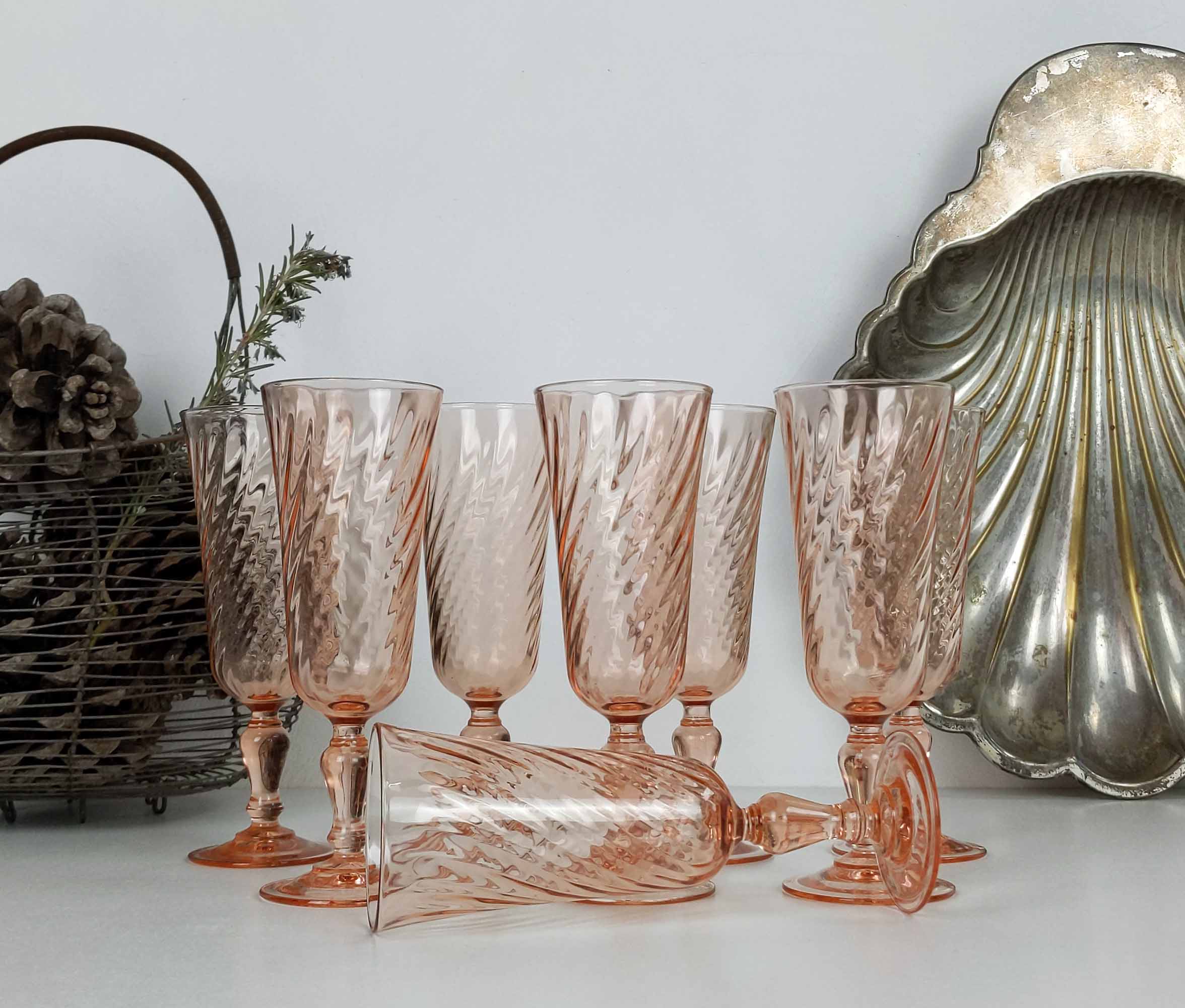 8 flutes a champagne rose