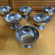 Set of 6 Ice Cream Bowls Style Rémy LETANG Vintage Stainless Steel #E084