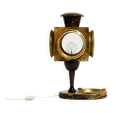 Mid Century italian table lamp with ashtray like a lantern by Aldo Tura