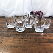 Set of 8 cut glass shot glasses France Arcoroc