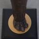 Hand-Carved Antique Wooden Floor Lamp with Lion Head