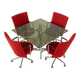 Erik Jørgensen “Partner” chairs by J. Foersom & P. Hiort-Lorenzen, set of 4, Denmark, 1970s