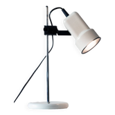 Desk lamp from the 70s and 80s, chrome and white lacquered metal