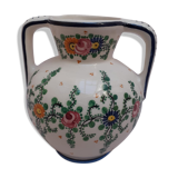 Vase in earthenware floral decoration