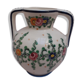 Vase in earthenware floral decoration