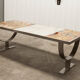 Ceramic coffee table and brushed steel Roche Bobois design Gregorieff 70s, 108x47cm