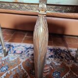 Marble nesting table with brass legs