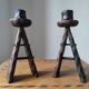 Pair of vintage brutalist candlesticks from the 1950s-60s