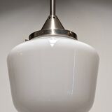 Suspension XL Art déco en opaline blanche, France vers 1920