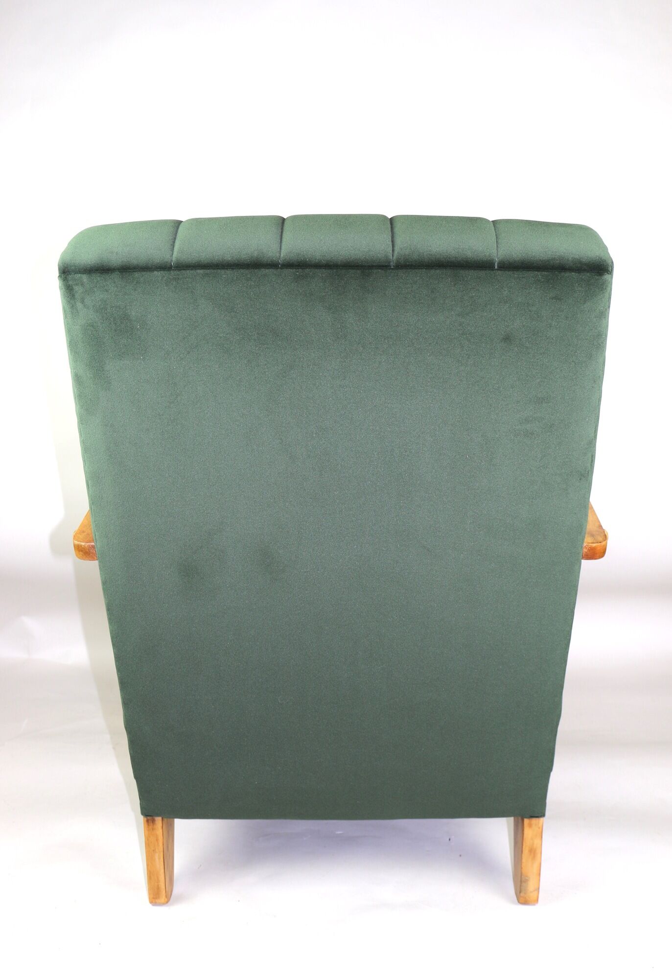 Fauteuil en velours olive, années 1970