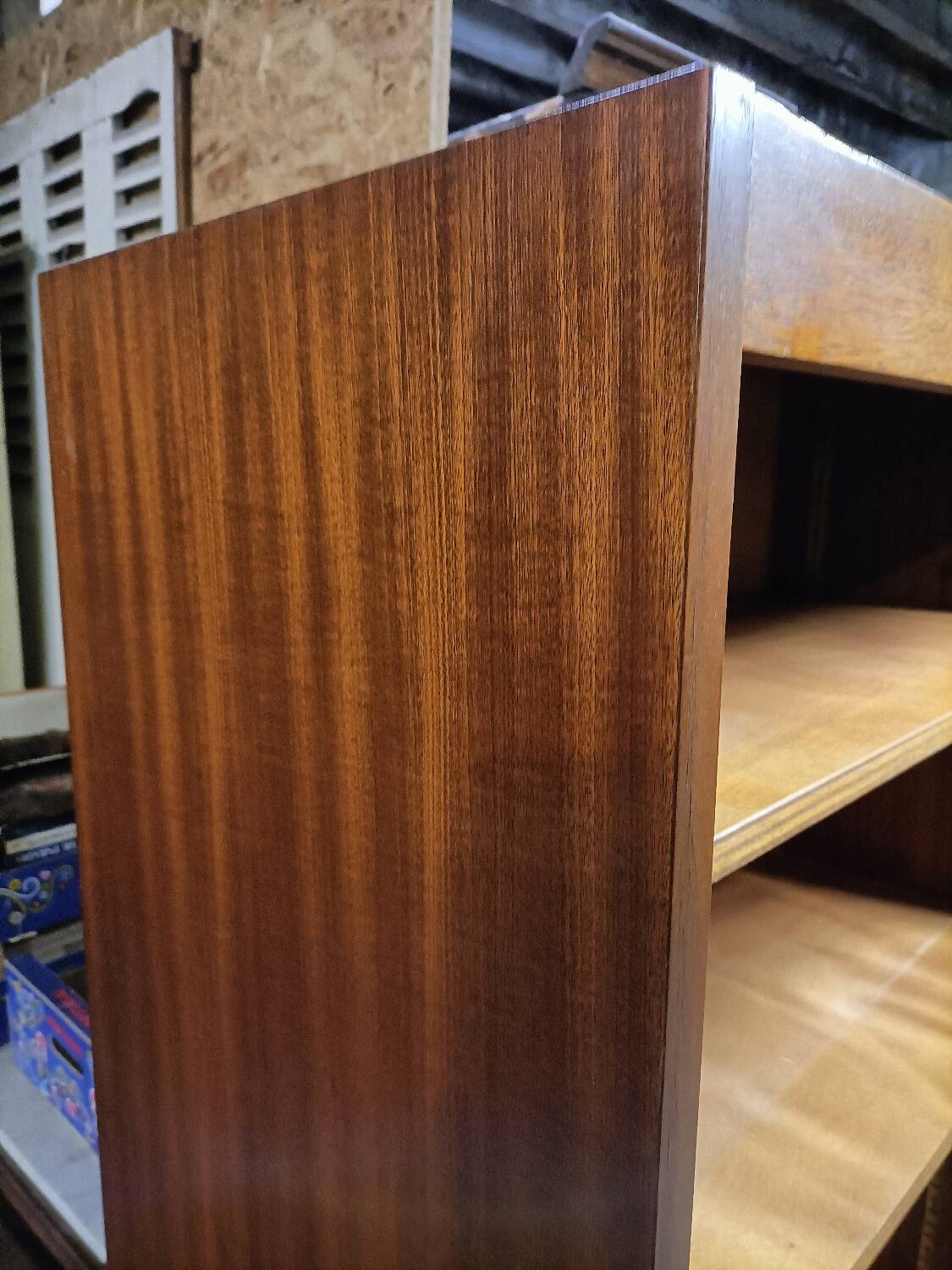Scandinavian teak curtain cabinet