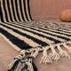Handmade traditional Beni Ouarain carpet, white and black, 75/300.