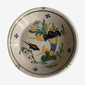 Plate of Nevers in earthenware late eighteenth century decoration of cornucopia