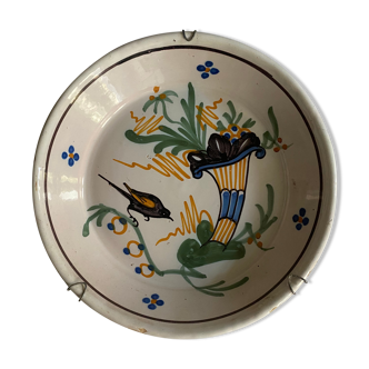 Plate of Nevers in earthenware late eighteenth century decoration of cornucopia