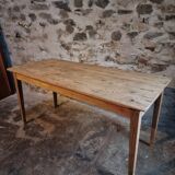 Farm table in solid oak, beech, and pine, early 20th century.