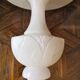 Pair of solid white alabaster lamps from the vintage 60s