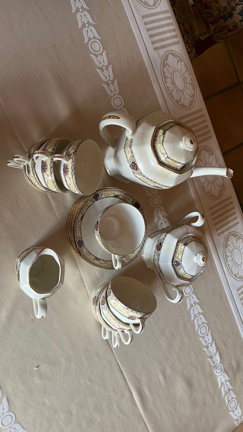 Old Limoges porcelain coffee service WG & Cie