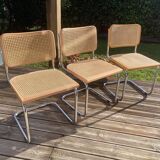 3 chaises Cesca B32 cannage