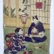 The Fisherman & Tea Ceremony. Duo of Japanese prints on rice paper.