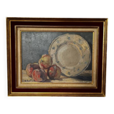 Oil on canvas - still life - signed Leonie de Bailleul