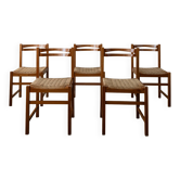 Chaises de salle à manger vintage italiennes rustiques modernes par Snaidero, années 1970, ensemble de 5