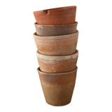5 pots ancien en terre cuite