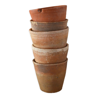 5 pots ancien en terre cuite