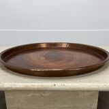 Vintage handcrafted XL round brass tray