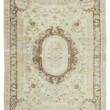 Handwoven Vintage Anatolian Beige Rug 214 cm x 286 cm - 25297