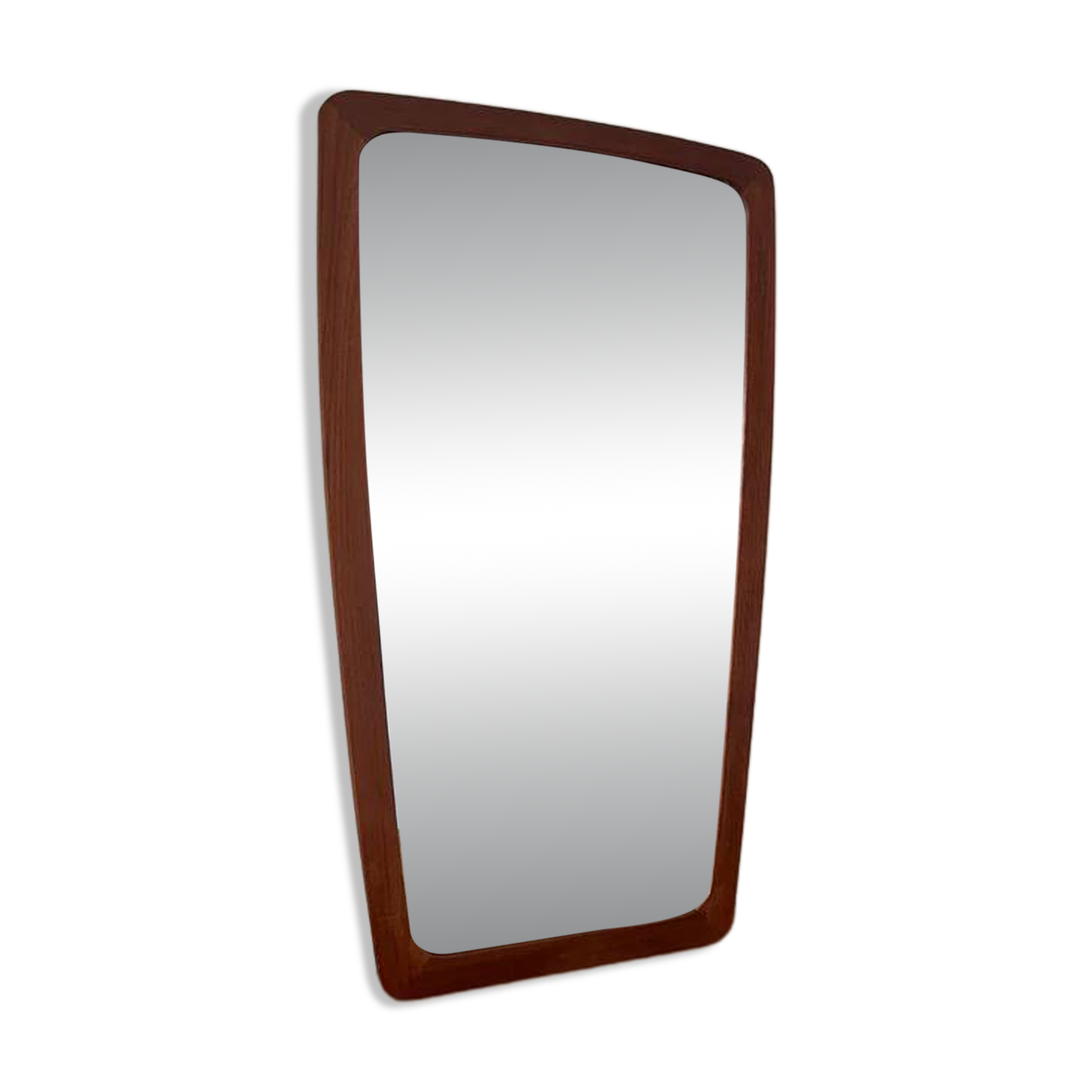 Vintage Danish teak mirror with lovely organic edges.