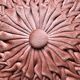 Vintage pleated velvet round cushion