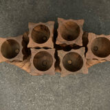 Wooden egg cups service