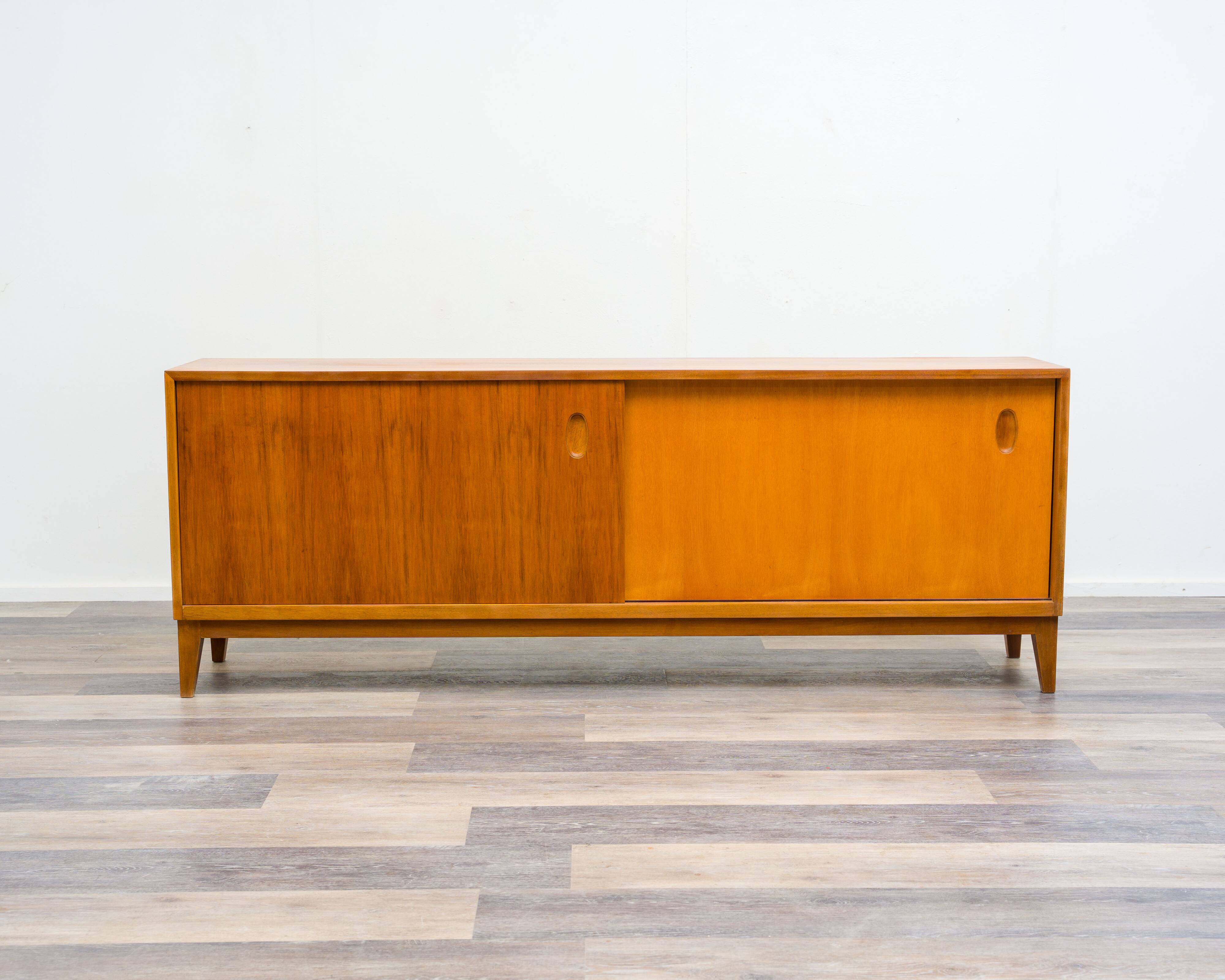 Walnut sideboard with sliding doors, 1950s, design Georg Satink