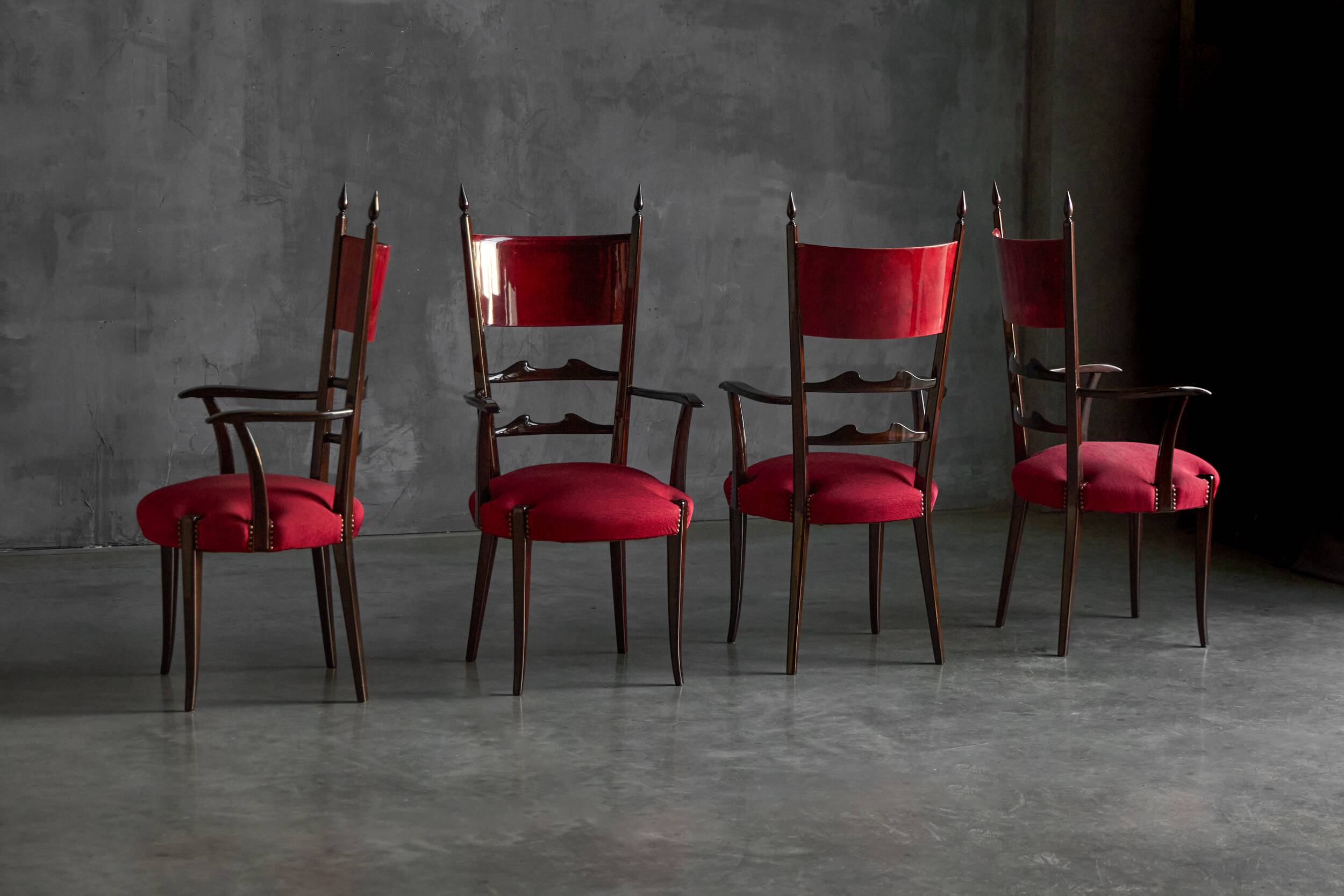 High-back dining chairs by Aldo Tura, Italy, 1962