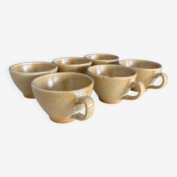 Service of 6 cups or bolet of cider Gres village France