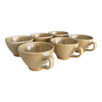 Service de 6 tasses ou bolet de cidre gres village France