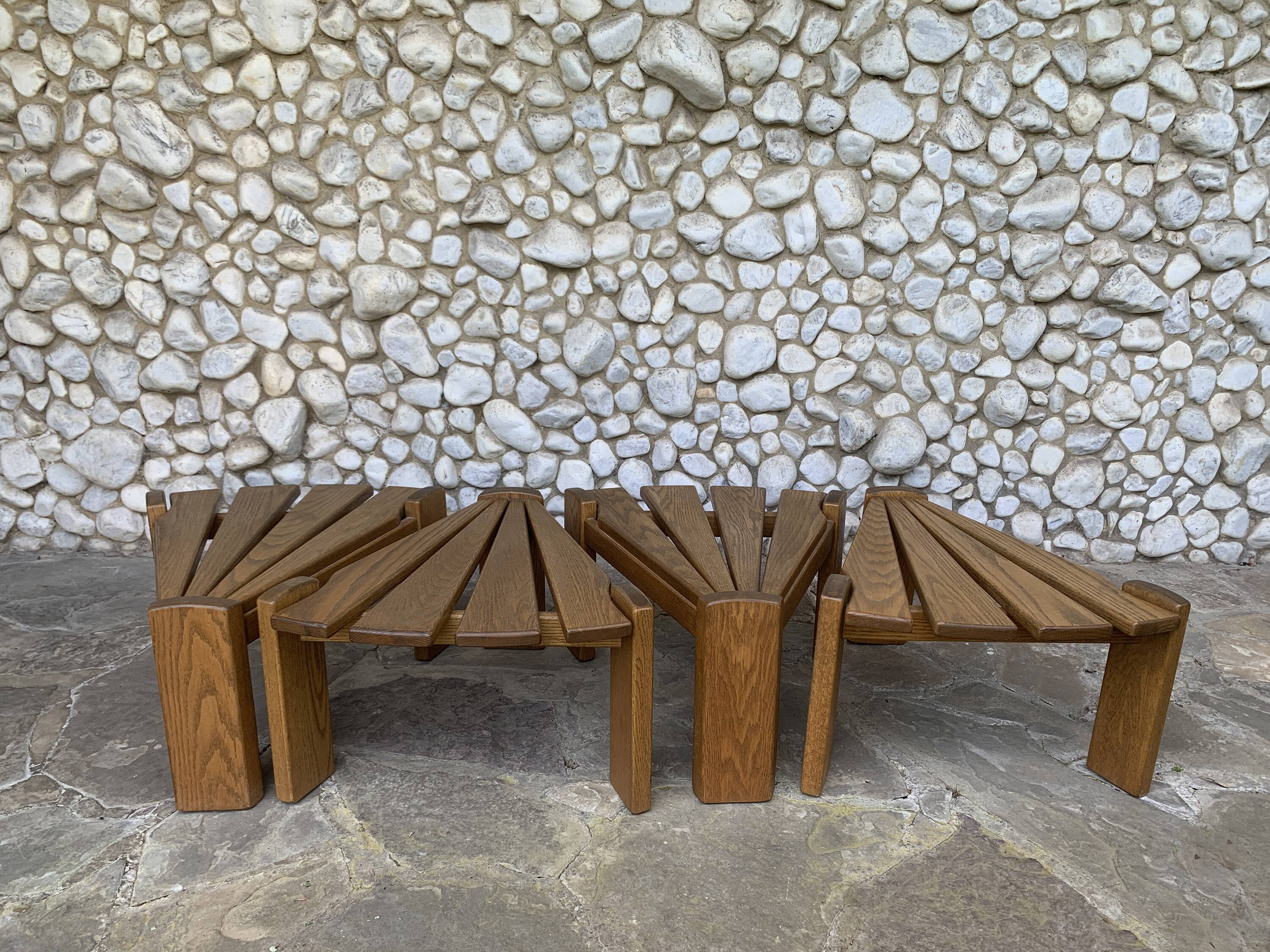 Set of 4 brutalist side tables by Radboud Dittmann, Dittmann & Co. 1970