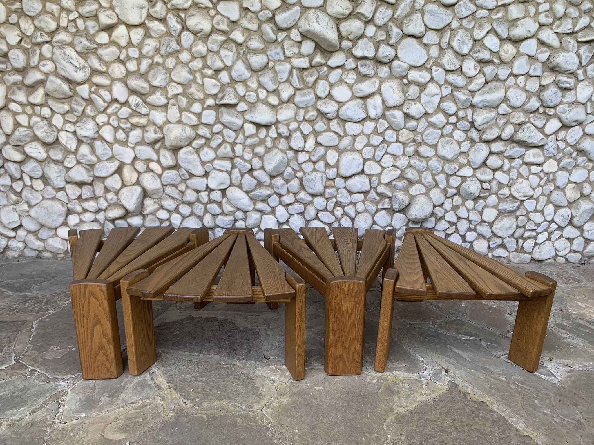 Set of 4 brutalist side tables by Radboud Dittmann, Dittmann & Co. 1970