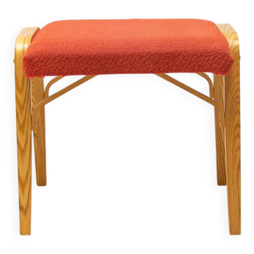 Tabouret en bois cintré du milieu du siècle par Dřevopodnik Holešov, assise en bois, années 1970