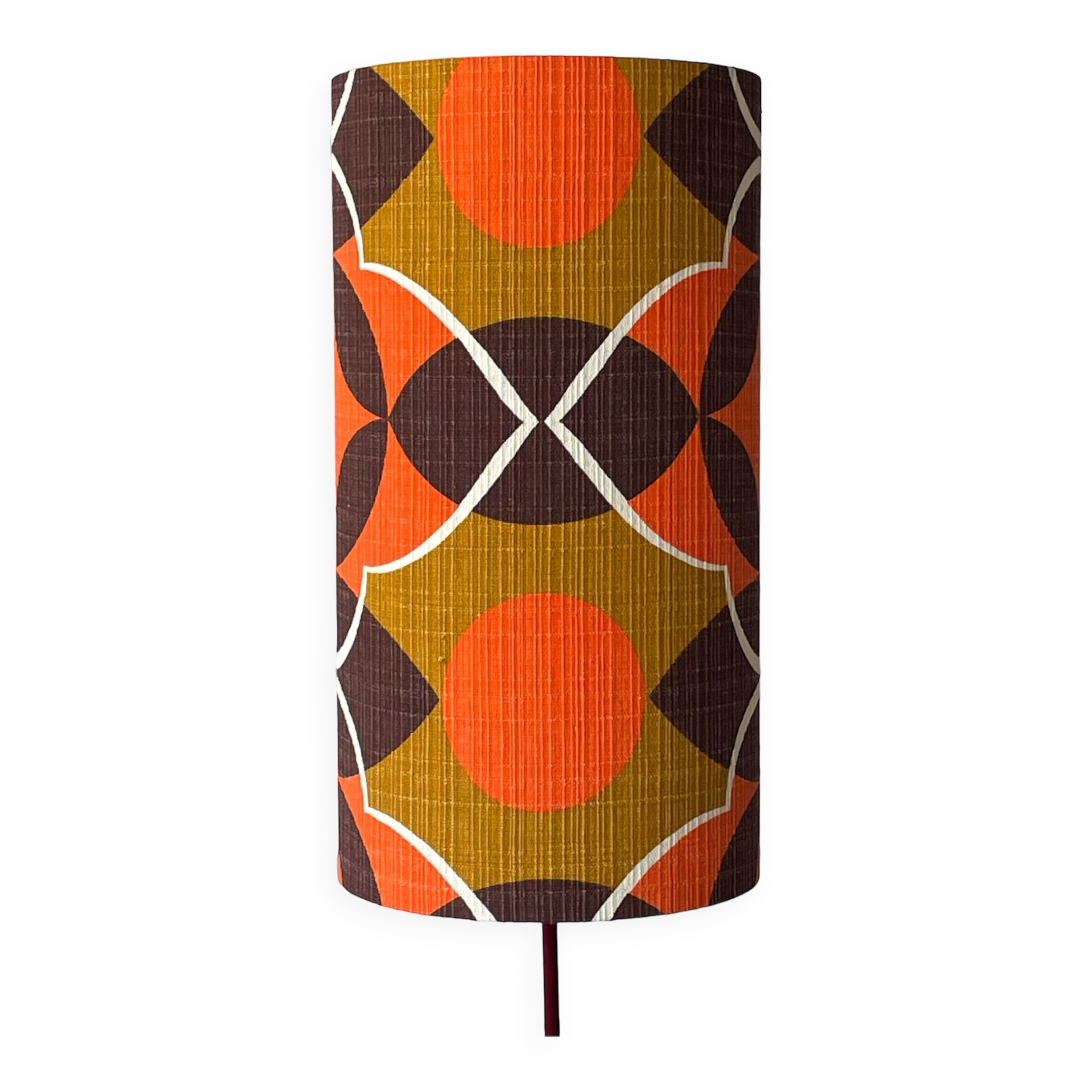 Oblivion lampshade H38 D20 - vintage 70's fabric