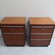 Mid century set of 2 mahogany filing cabinets