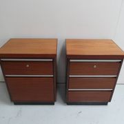 Mid century set of 2 mahogany filing cabinets