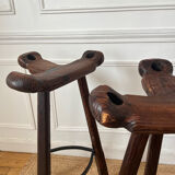 3 Spanish brutalist stools "Marbella" by Confonorm, from the 1970s.