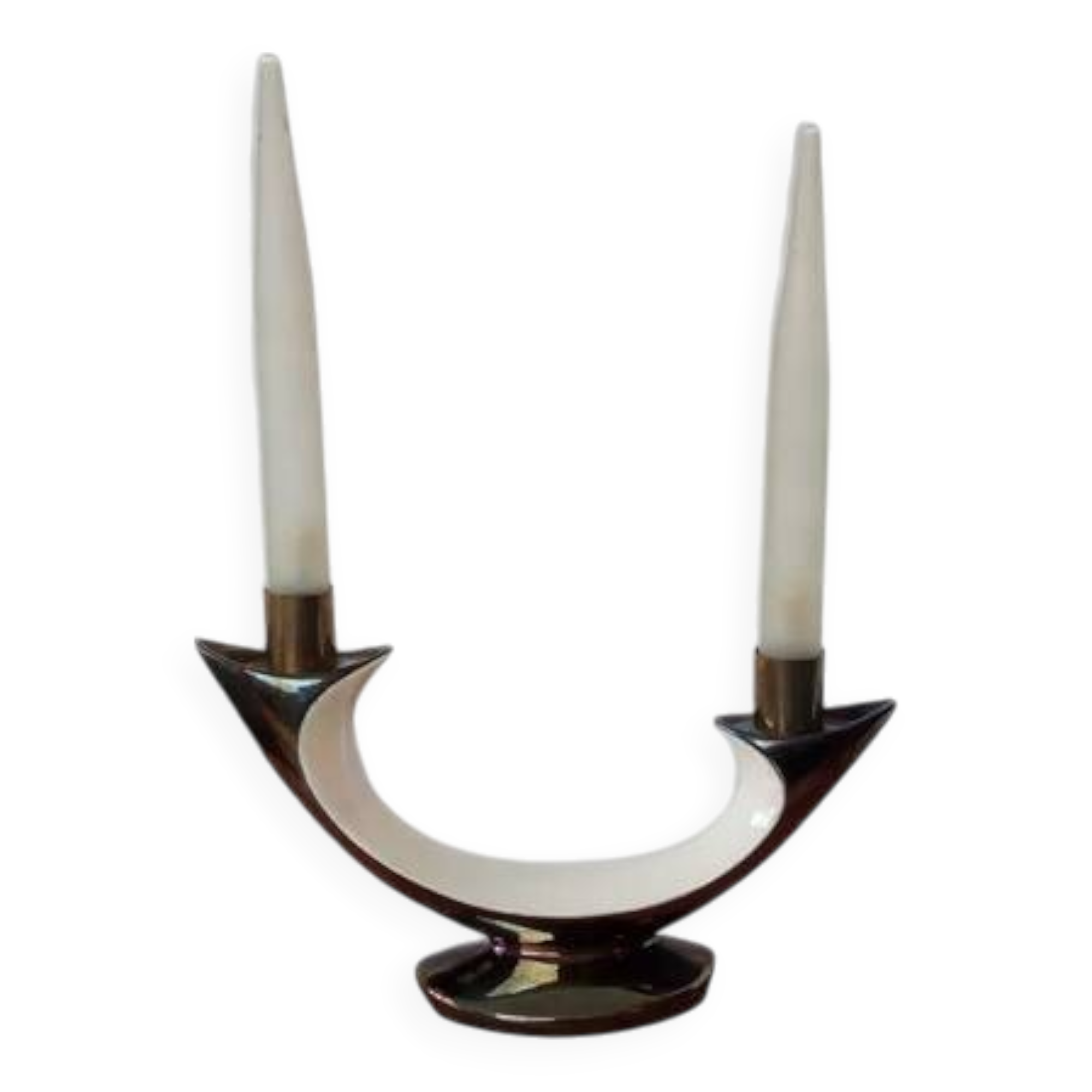 Verceram iridescent ceramic lamp France c.1960