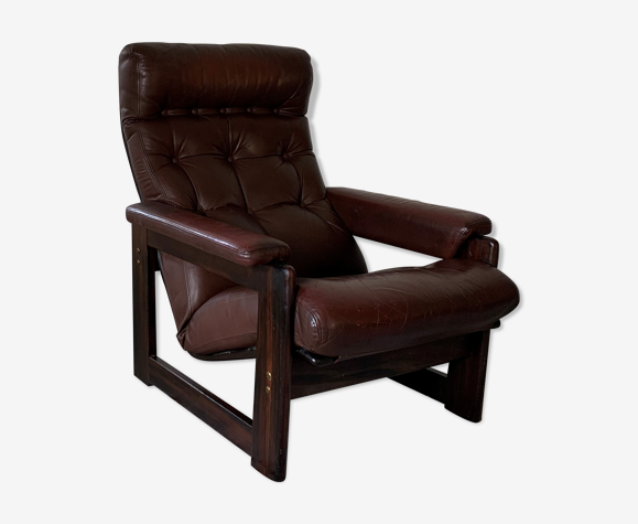Fauteuil en cuir Coja, années 1970