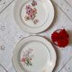 Flat antique earthenware plates with gilded edges