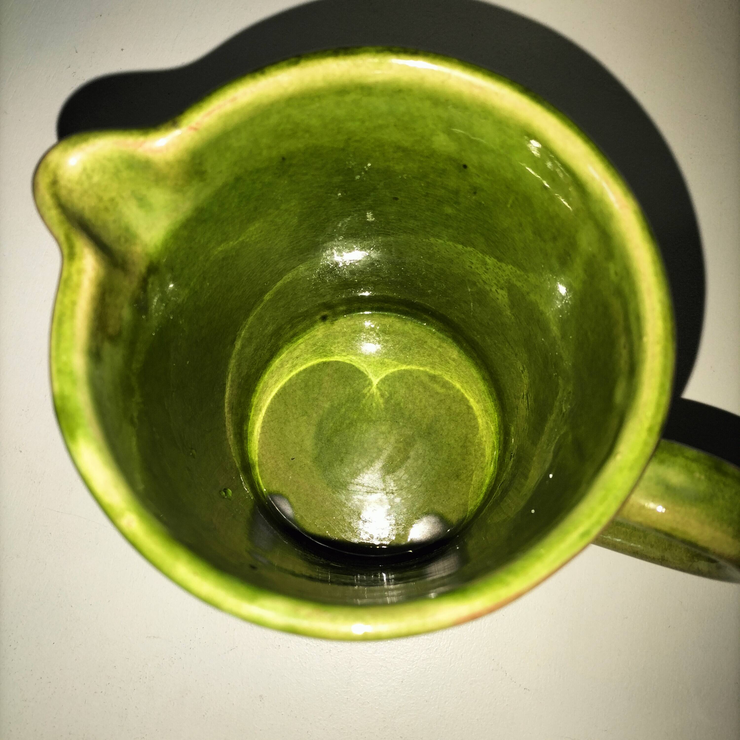 Glazed earthenware pitcher with bird motif - Haute Savoie